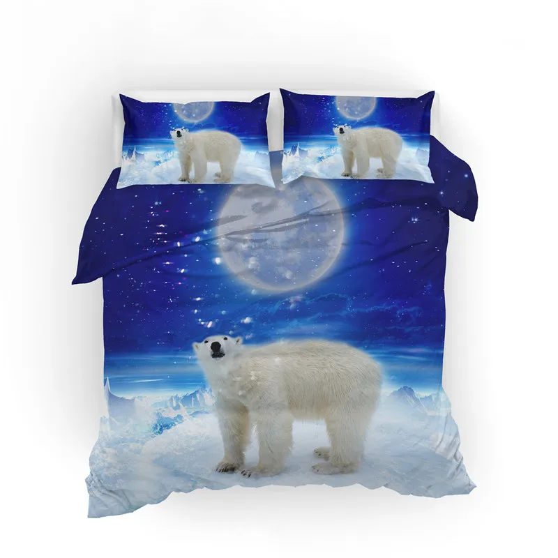 3D print Bedding set Polar bear animal sea friends'/lovers' gift Duvet cover Home Textiles | Дом и сад