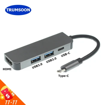 

Trumsoon USB C to HDMI 4K USB 3.0 Type-C Adapter SD TF Card Reader for Macbook Huawei Mate30 Samsung S9 Dex TV Projector