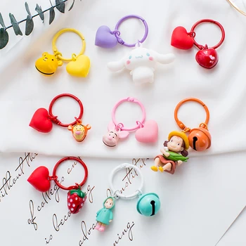

Kawaii Cartoon Animal Pig Cinnamoroll Key Chains Fashion Girls Keyrings Dolls Accessories AirPods Pendant Chains