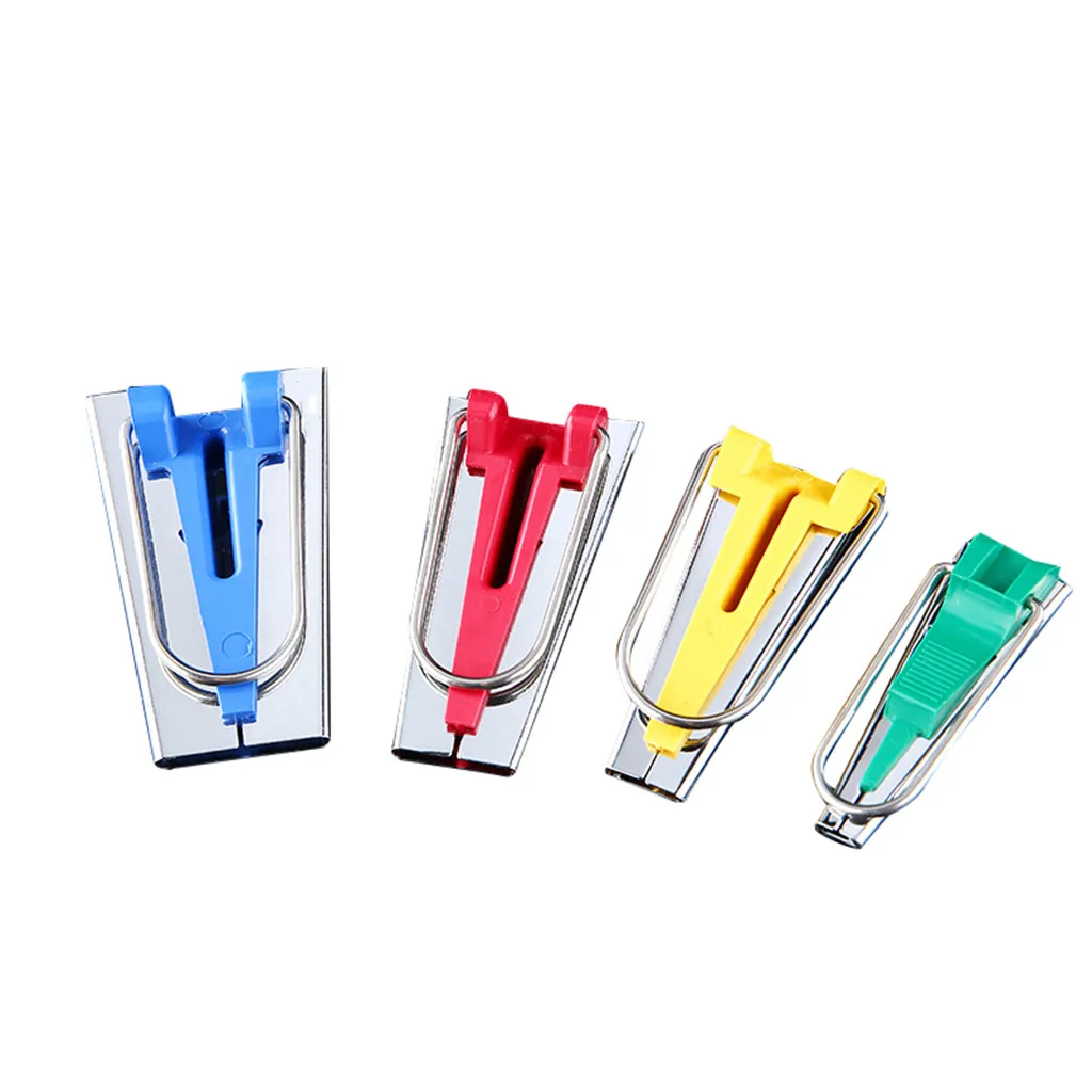 Tape Makers DIY Set of 4 Size Fabric Bias Tool Sewing Accessories Hemming Quilting 6mm 12mm 18mm 25mm Set Tape Makers#45