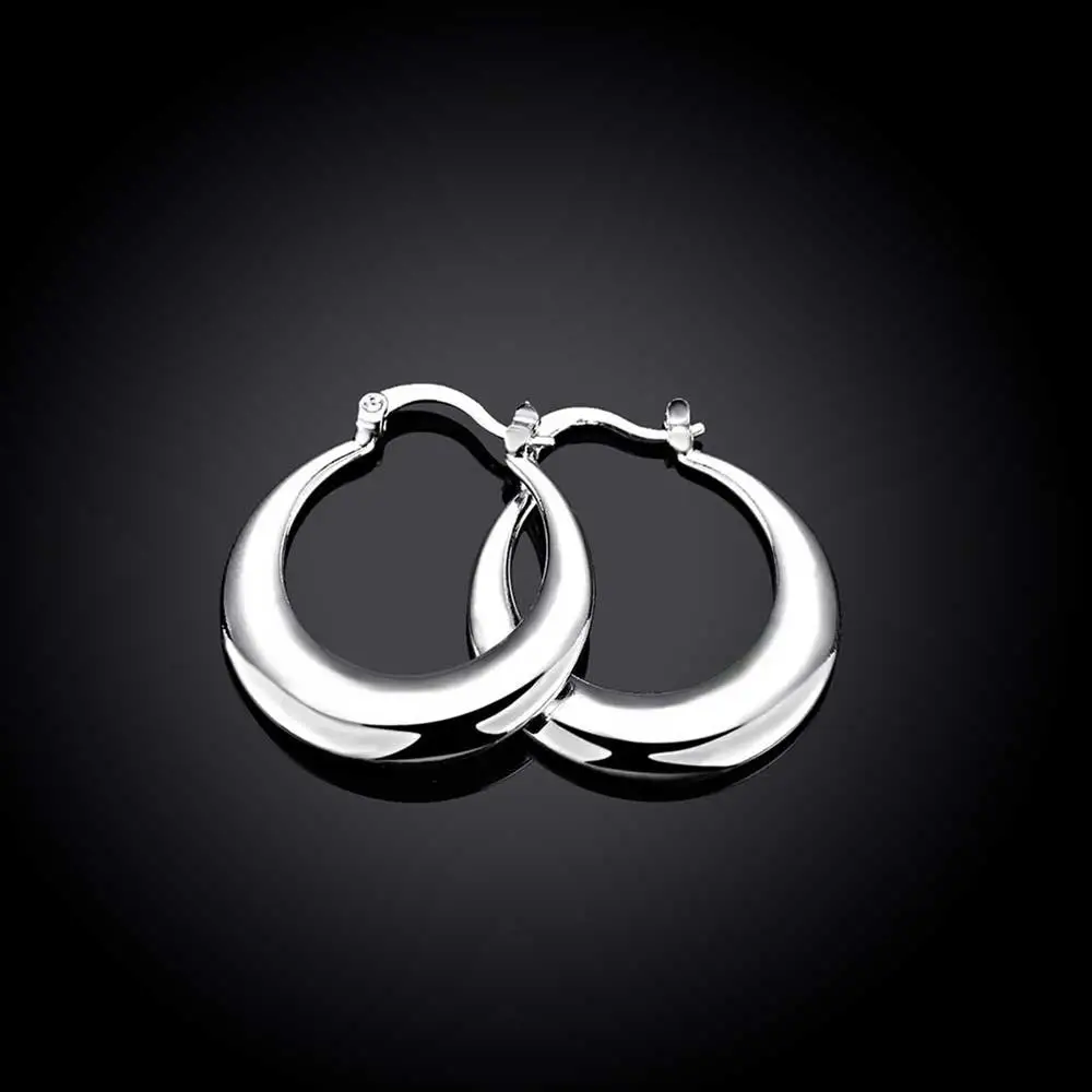 Elegant Rose Gold-Tone Silver-Plated Hoop Earrings