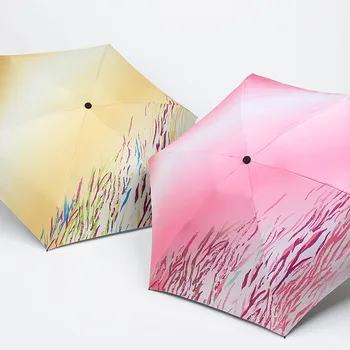 

Sunscreen Umbrella Half-fold Umbrella Anti-ultraviolet Folding Umbrella Women's Ultra-light Small Mini Pocket Clear Umbrella