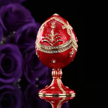 

QIFU New Arrive Red Faberge Egg for Family Home Decor Gift
