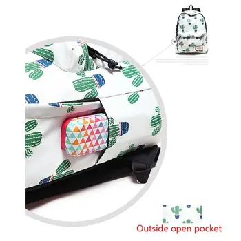 

Women Girl Nylon Cactus Printed School Backpack Bookbags Teenagers Travel Rucksack Shoulder Bags C90E