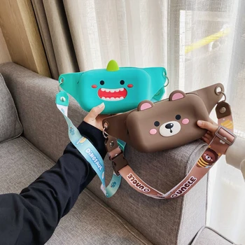 

Cute Cartoon Chest Bag 2020 New Style Mobile Phone Bags All-match Soft Silicone Female Crossbody Bag Women Portable Running Bags
