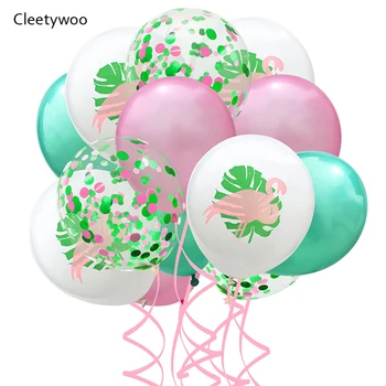 

20pcs Hawaii Flamingo Balloons Cactus Confetti Latex Ballon Happy Birthday Deco Hawaii Party Decorations Summer Wedding Supplies