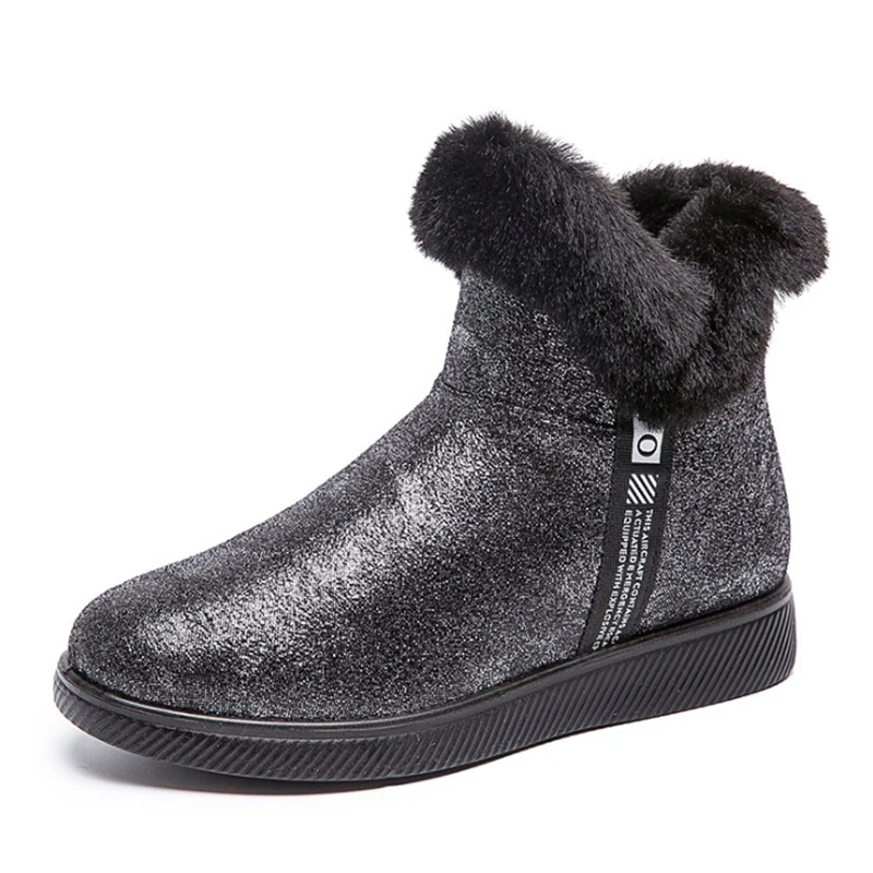 Женские зимние ботинки 2019 тканевые женские с блестками теплые плюшевые