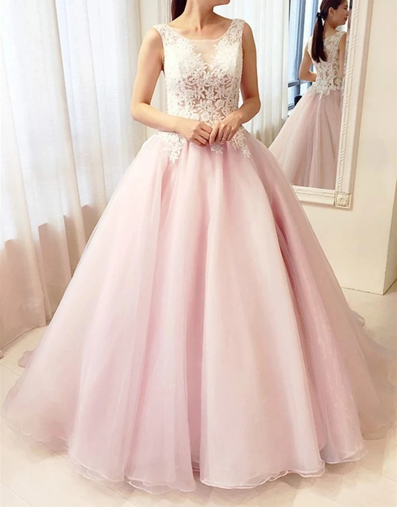 

ANGELSBRIDEP бальное платье с вырезом горловины Свадебные платья Vestido De Noiva модные аппликации со шлейфом