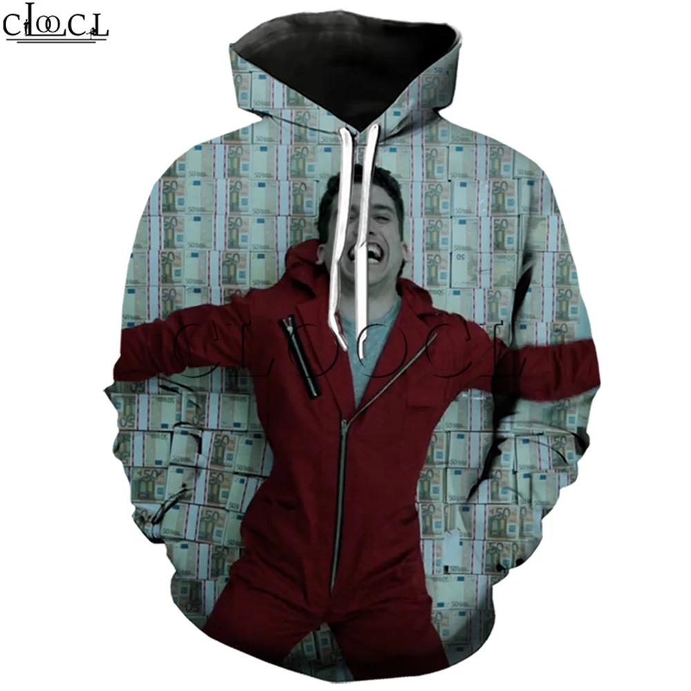 Hoodie 14 La Casa De Papel толстовки с 3D принтом для женщин и мужчин кофта для бега Money Heist The paper House Повседневная Уличная одежда пуловеры - Цвет: Hoodie 14