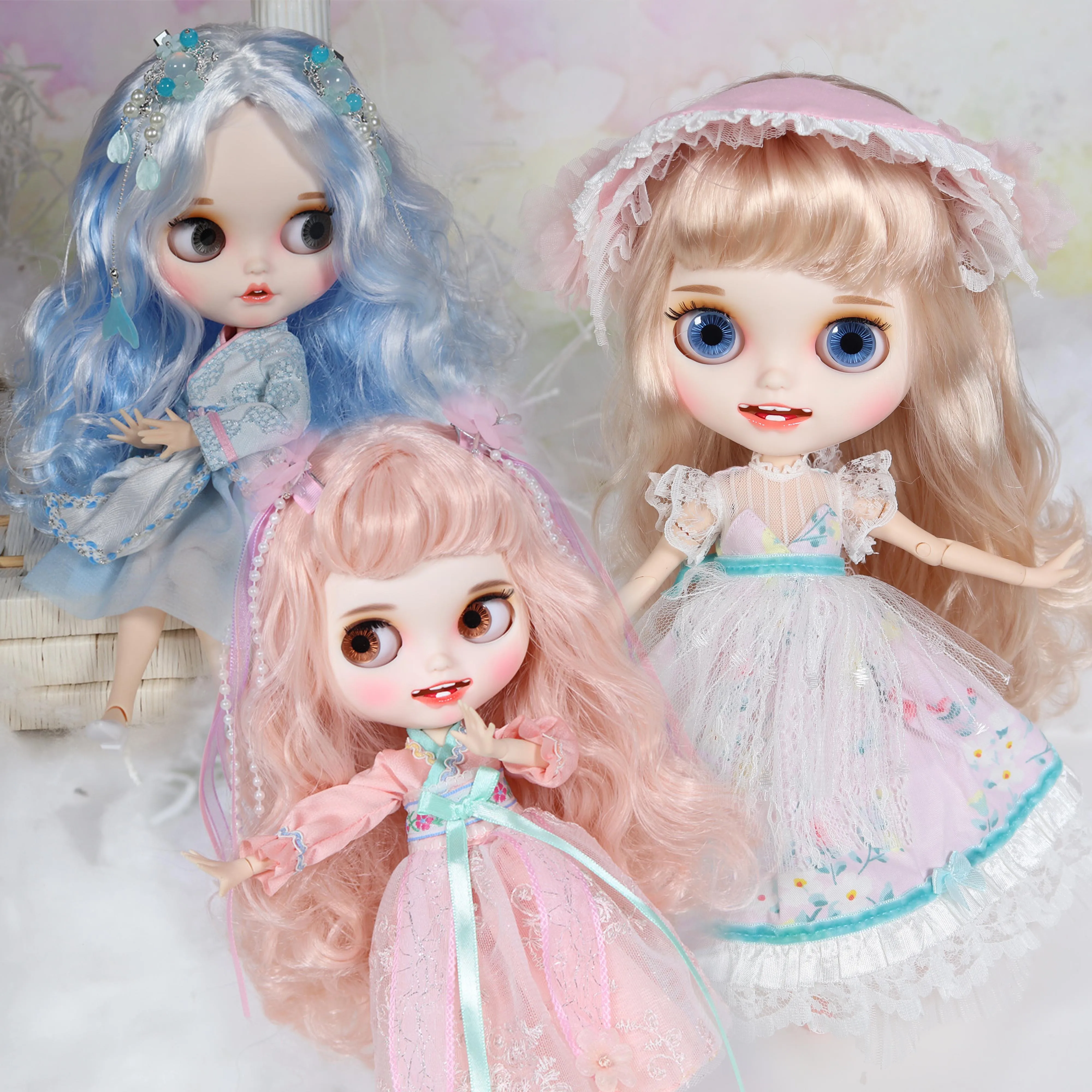 ICY Blyth Doll Pouting and Smilling Mouth Carved lips Matte face Joint body 1/6 bjd,licca,jerryberry,pullip
