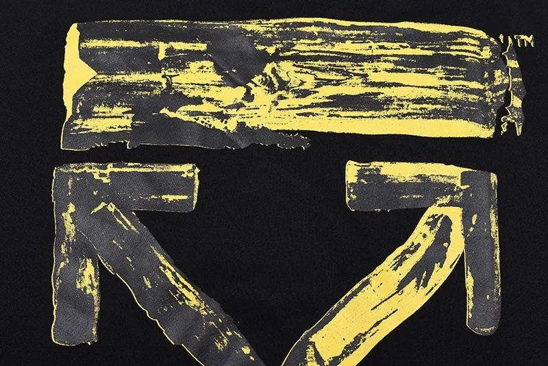 19SS OFF-WHITE OW Explosion краска стрелка цветная линия с капюшоном Мужская Пара Толстовка