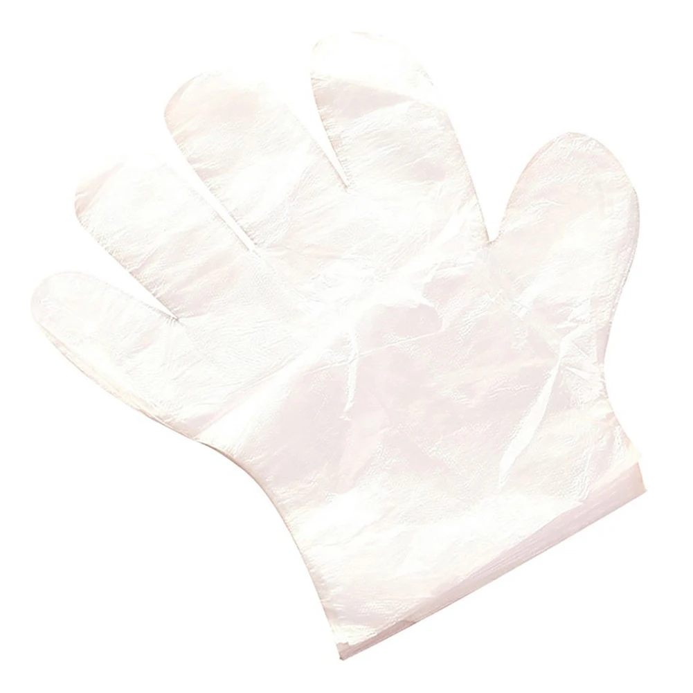 Прозрачные пластиковые одноразовые перчатки для ресторана, дома, обслуживания питания гигиенические принадлежности P7Ding - Цвет: 100pcs