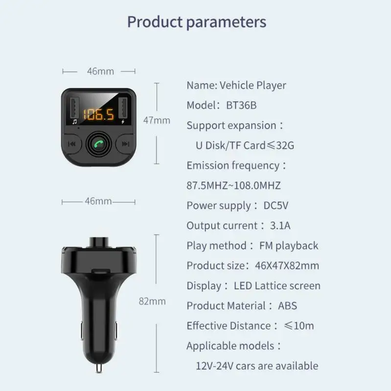 Автомобильный комплект громкой связи беспроводной Bluetooth fm-передатчик ЖК MP3-плеер USB зарядное устройство 2.1A автомобильные аксессуары громкой связи