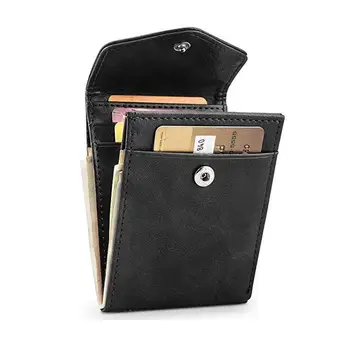 

Retro pu wallet anti-theft swipe card holder men's crazy horseskin short wallet