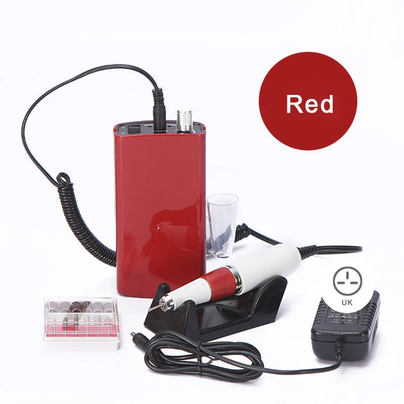 UK Plug Hot 30000 RPM Cordless Nail File Drill Kit Electric Manicure Pedicure Nail Art Tools CNT 66 - Цвет: UK Plug