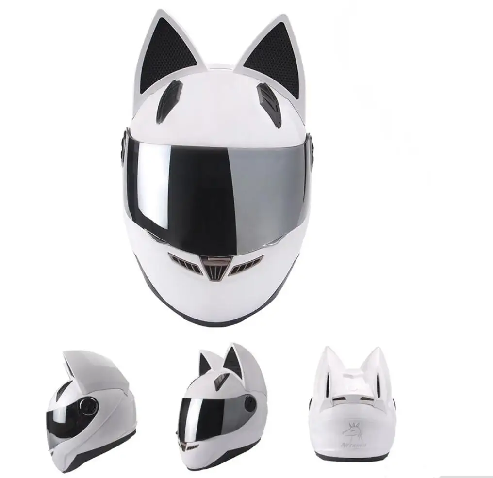 Специальная цена NITRINOS мотоциклетный шлем с кошачьими ушками-это четырехсезонный шлем
