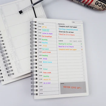 2025 Quaderni Agenda giornaliera settimanale Piano mensile Organizzatore a spirale A5 Quaderni Mensile Agenda trasparente Agenda Planner