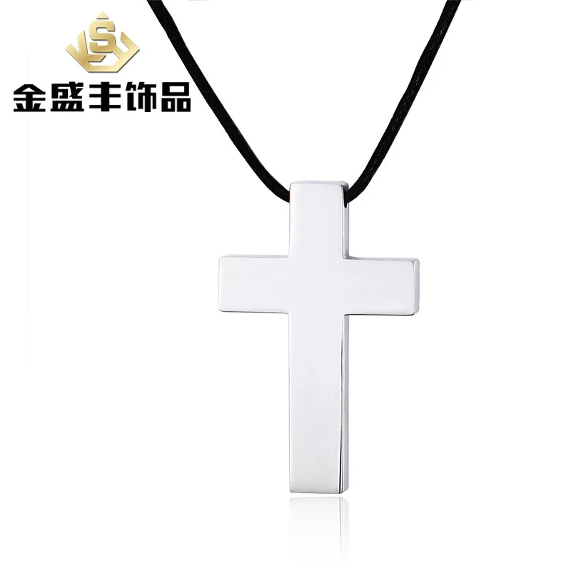 

Titanium Steel Accessories Men Pendant Stainless Steel Cross Shelf Cross Pendant Necklace Pn-020