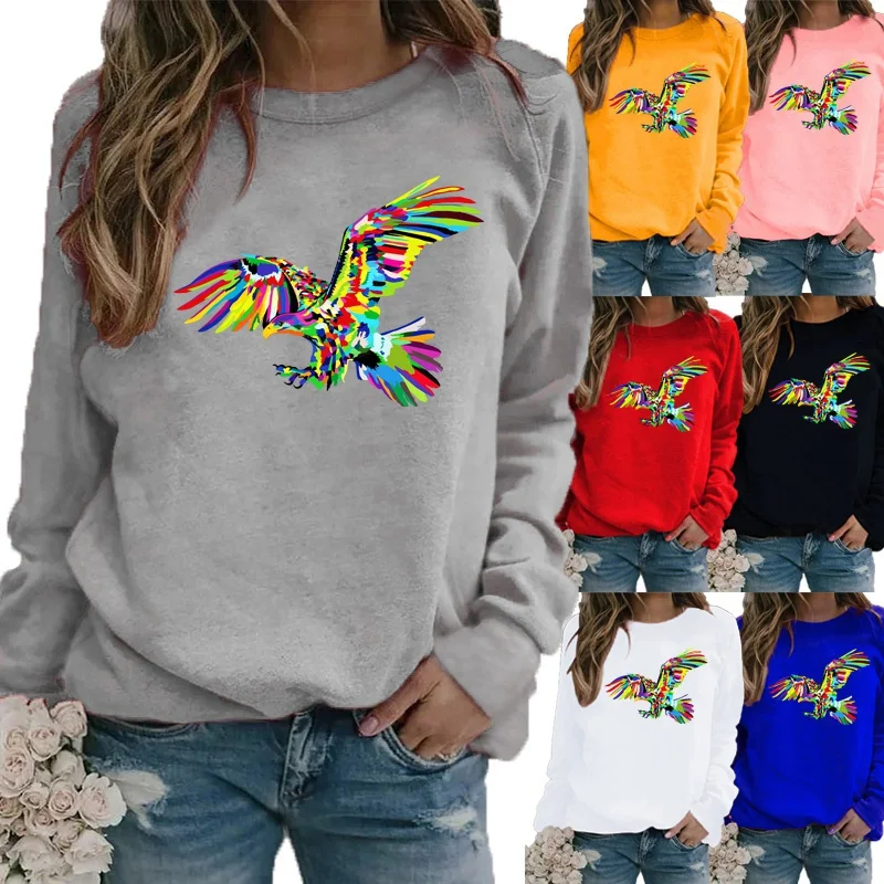 

Женская модная Однотонная рубашка с принтом, свободная повседневная рубашка большого размера с длинным рукавом, свитшот с графическим принтом, осенне-зимние топы