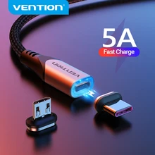 Vention 5A磁気充電ケーブル高速充電usbタイプcケーブルマグネットマイクロusbデータ充電ワイヤー携帯電話ケーブルusbコード