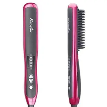 

Ceramic Hair Straightener Brush Temperatures Adjustable Straightening Brush for All Hair Types Great Styler at Home