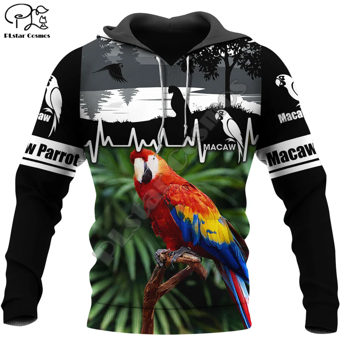 

PLstar Cosmos Animal Macaw Parrot New Sweatshirt Retro Funny Streetwear 3D Printed Zipper Hoodie Jacket Unisex Pullover Style-20