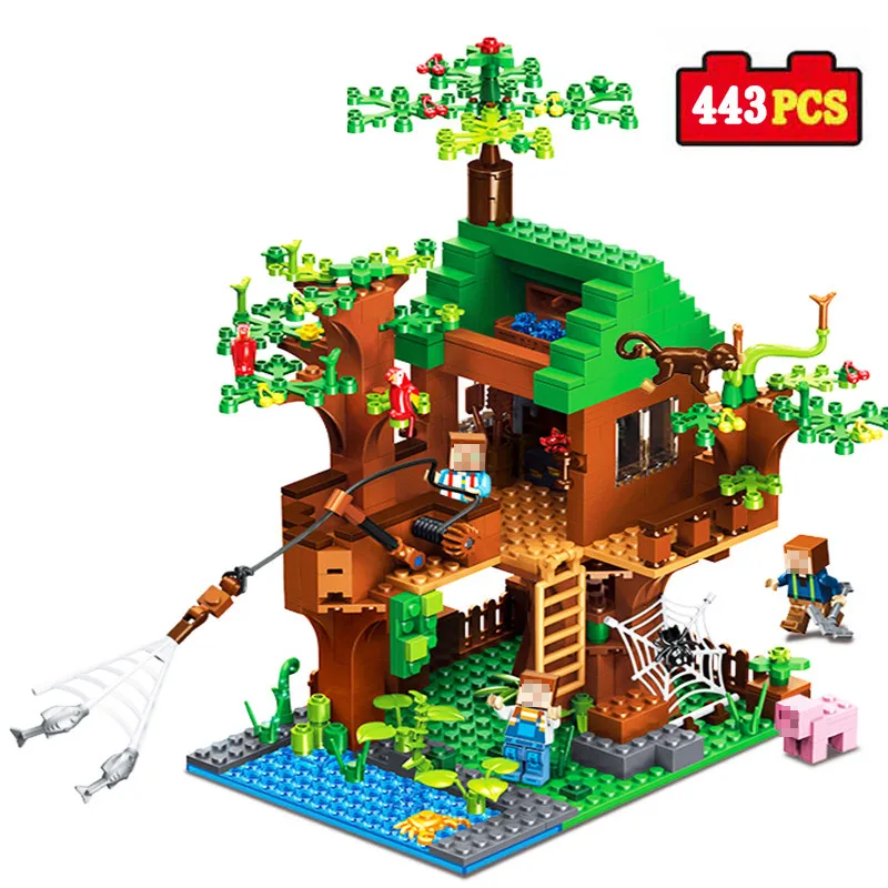 443pcs Mine Craft Building Blocks Compatible City Series Diy Tree
