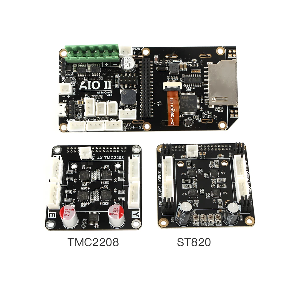 AIO II V3.2 материнская плата все в одном II 32 бит MCU 32 бит ST820/TMC2208 драйвер 256 микрошаги RGB плата контроллера для 3DP/CNC