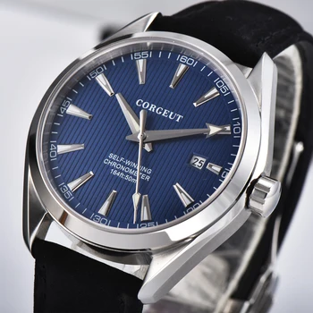 

41mm mens Seagull / Mityota 82 Automatic Machinery wristWatches Sapphire Glass Blue Dial Calendar Belt Men's Watch waterproof
