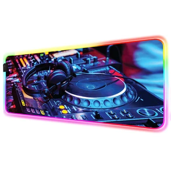 

Mairuige Cool DJ Tuning Keyboard Game RGB Large Mouse Pad Gamer Computer Mousepad LED Backlit Keyboard Gaming Accessories Desks