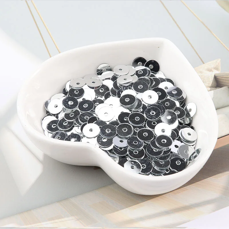 Sequins Accessories 720Pcs/Pack 6mm Sequin Silver-Based Flat Round Loose Paillettes Sewing Wedding craft Women Garments DIY sequins for crafts sequin embroidery accessories sequin sewing accessories