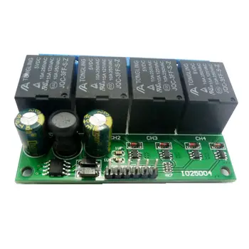 

4Ch Dc 6V-24V Flip-Flop Latch Relay Module Bistable Self-Locking Electronic Switch Low Pulse Trigger Board Button Mcu Io Control