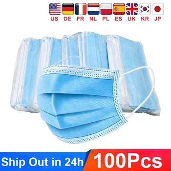 

100Pcs/200Pcs Medical Disposable Mask 3 Layers Dust Fog Proof Mouth Masks Ear Loop Disposable Surgical Protect Health Mask