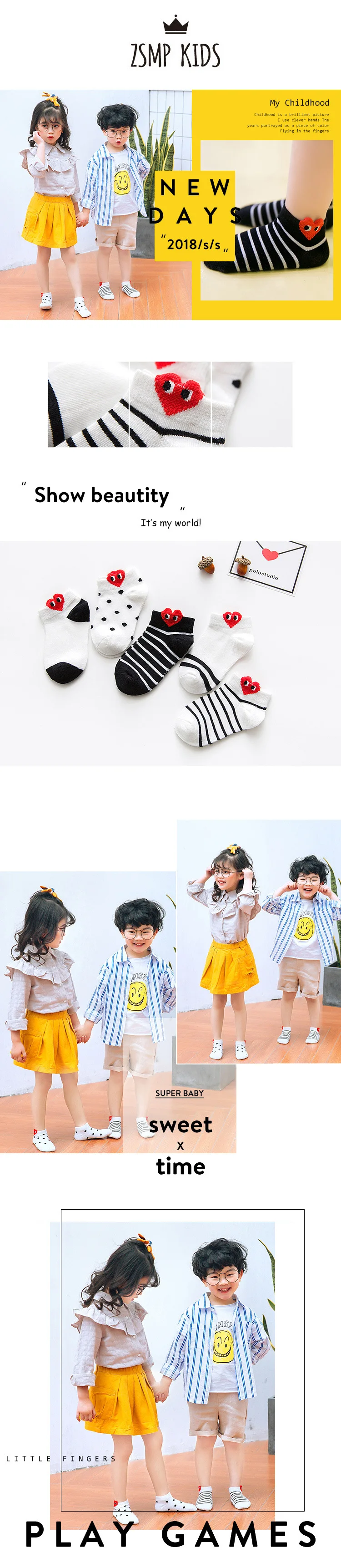 5Pairs/lot Children's Socks Spring Summer Cotton Stripe Socks Infant Baby Socks Newborn Cartoon Boy Toddler Socks Wholesale