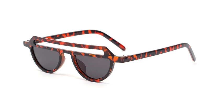 47199 Small Cat Eye Sunglasses Men Women Fashion UV400 Glasses - Цвет линз: demi gray