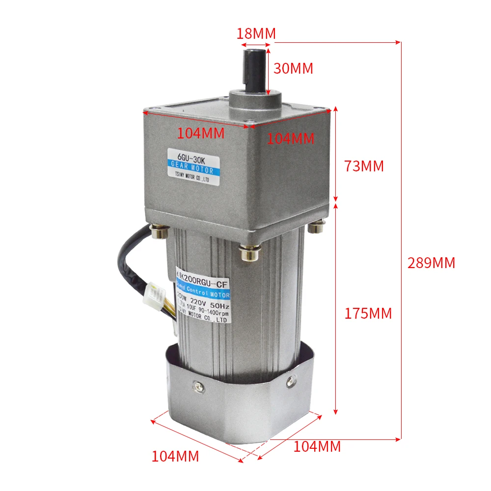 AC200 6GU мотор с высоким крутящим моментом переменного тока коробкой передач AC