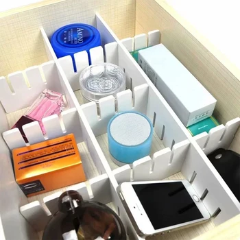 

1Pc PVC Drawer Divider Organizer Diy Grid Drawer Divider Household Necessities Storage Organizer For Home Underwear Socks Spices