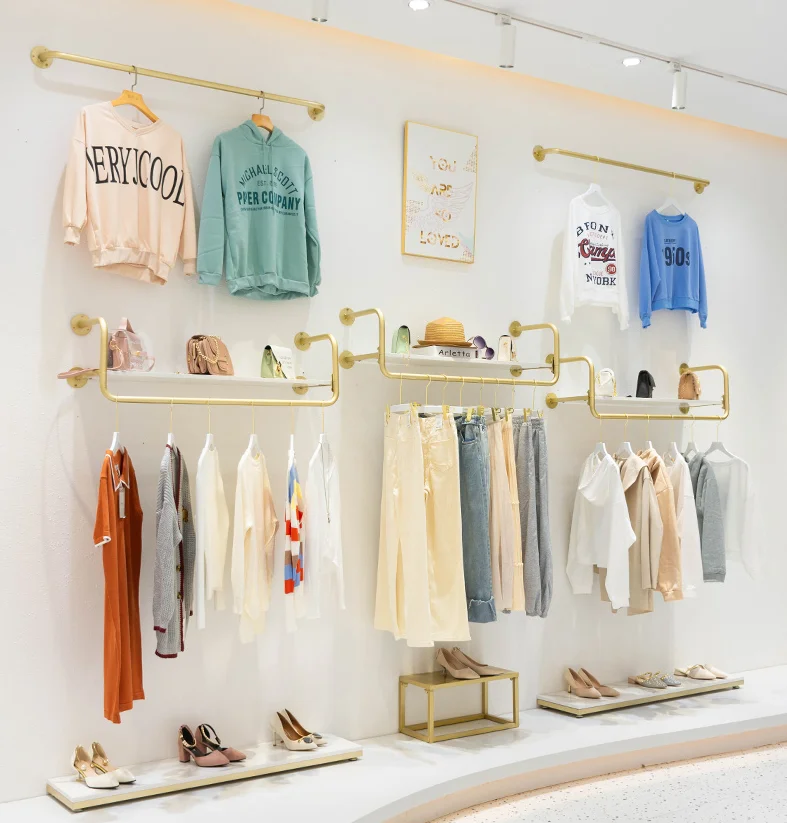 Creative Floor Type Side Hanging Shelf For Clothing Store, 59 OFF