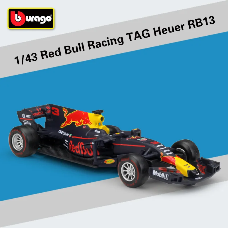 Bburago литой 1:43 автомобиль Red Bull гоночный автомобиль F1 RB14 и 13 и 12 Infiniti гоночный модель сплава игрушка Formulaed 1 автомобиль коллекция детский подарок - Цвет: 2017 RB13 NO.3