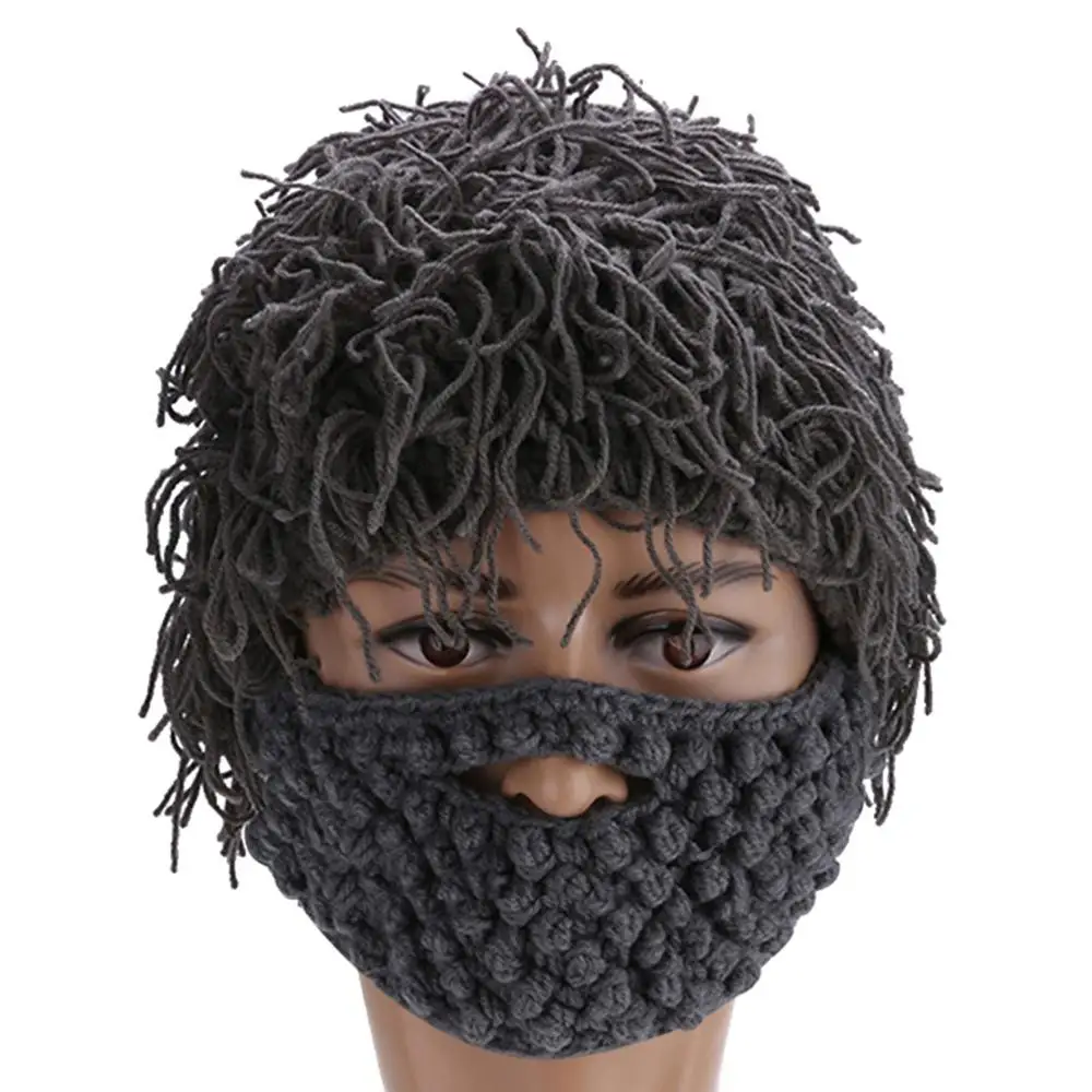 

NaroFace Handmade Knitted Men Winter Crochet Mustache Hat Beard Beanies Face Tassel Bicycle Mask Ski Warm Cap Funny Hat Gift New