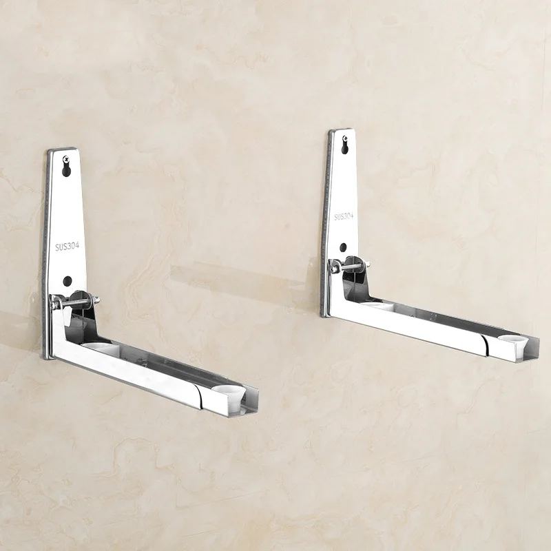 Толщиной 304 нержавеющая сталь складное крепление под микроволновую печь Держатель Выдвижной кухонные полки настенный подвес
