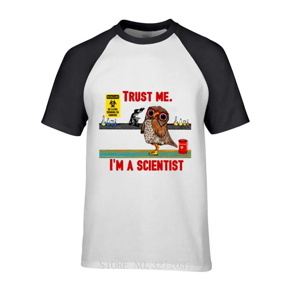 Футболка мужская с забавным надписью Trust Me I'm a Scientific Owl хипстерский топ круглым