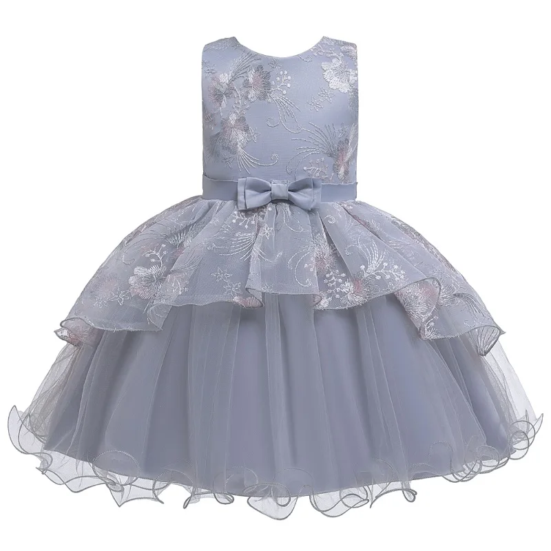 Платье на день рождения и свадьбу для детей от 1 до 5 лет коллекция года, летняя вышитая юбка платье принцессы для маленьких девочек платья для крещения, одежда для маленьких девочек - Цвет: As picture