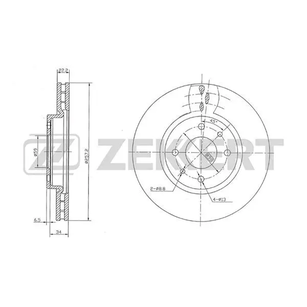Диск торм. перед. Citroen Nemo 08- Fiat Doblo(119 223) 01- I