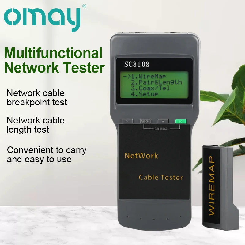 

Портативный сетевой тестер OMAY с ЖК-дисплеем, измеритель и Тестер телефонного кабеля LAN с ЖК-дисплеем RJ45