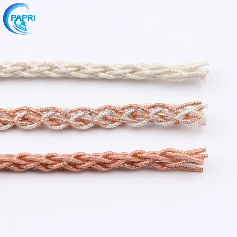 PAPRI Upgrade Headphone Cable OCC Brass OCC Silver Platinum Wire DIY Single Crystal Brass Silver 6N Cable Earphone Wires