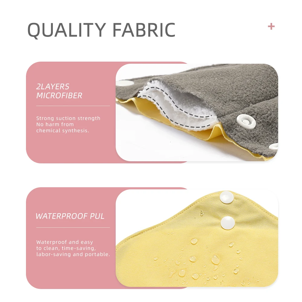 Sanitary Pads 5Pcs/set Reusable Washable Pads Bamboo Charcoal Sanitary Pads Panty Liner Health Large L Size