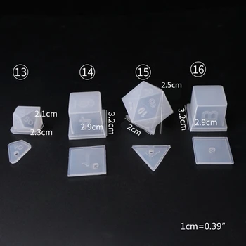 

DIY Crystal Epoxy Mold Dice Fillet Shape Multi-spec Digital Game Silicone Mould
