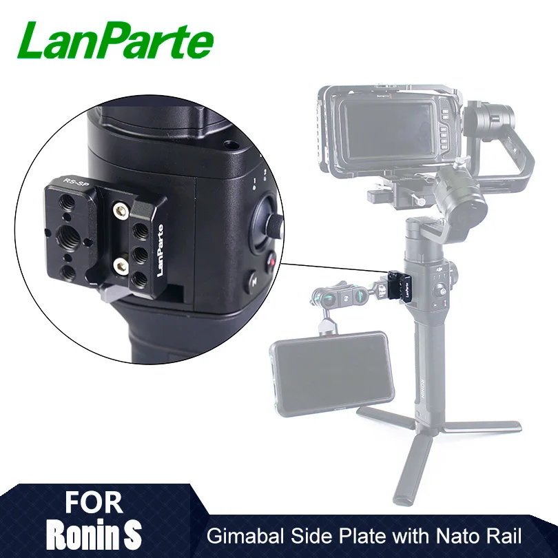 

Боковая пластина Lanparte Ronin S, карданный подвес, аксессуары с НАТО и рельсом 1/4 дюйма, резьбовое отверстие 3/8 дюйма