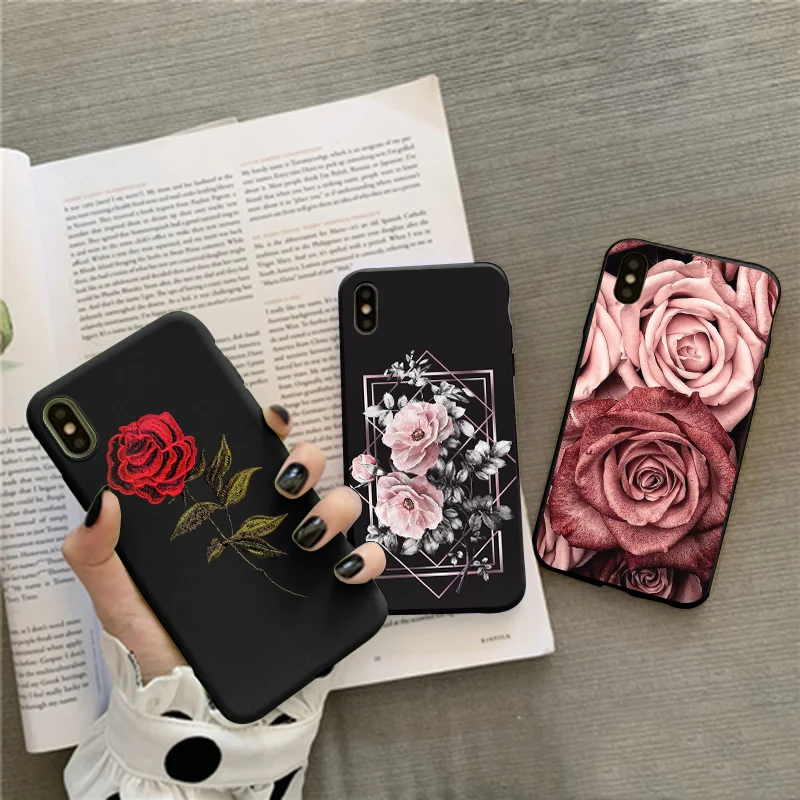 Bright Red Roses Flowers Silicone Case For iPhone 1